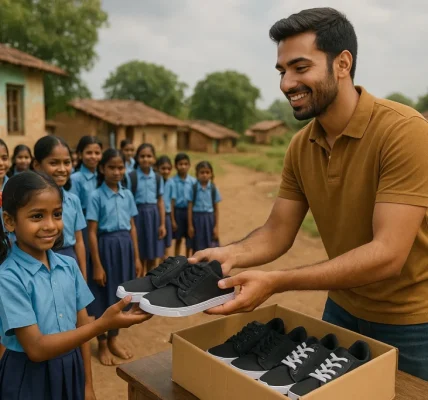 Varun Hiremath Leads Initiative to Donate Footwear to Rural Schoolchildren in Maharashtra 1024x683 1