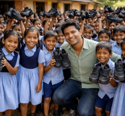 Zirad Shoe Donation Drive Varun Hiremath Supports Raigad ZP Students