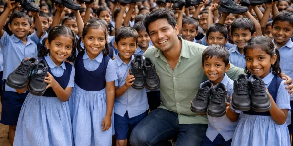 Zirad Shoe Donation Drive Varun Hiremath Supports Raigad ZP Students