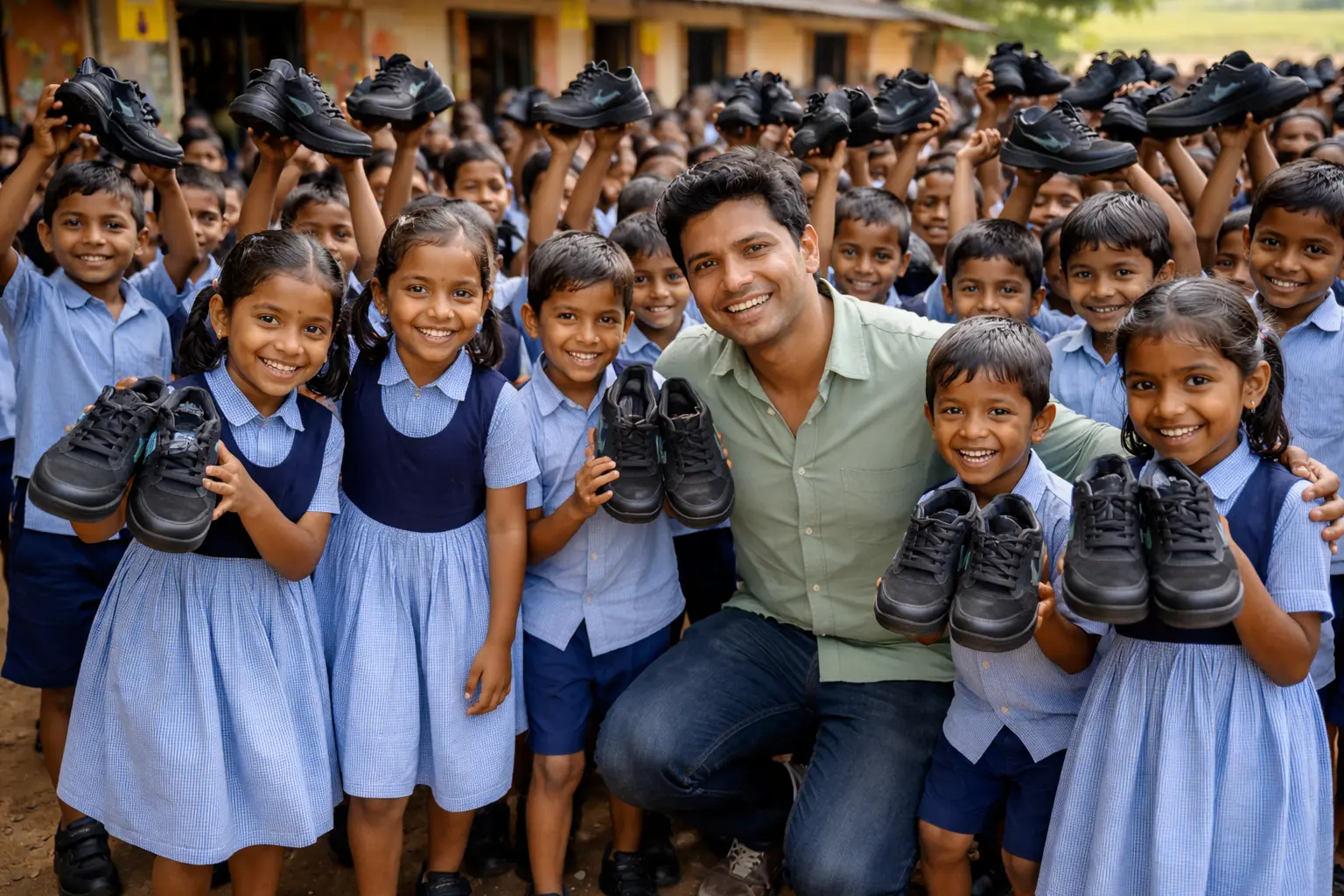 Zirad Shoe Donation Drive Varun Hiremath Supports Raigad ZP Students